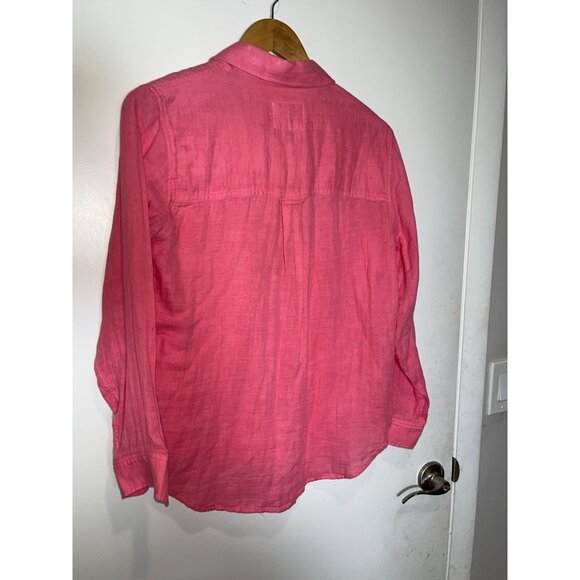 NWT Rails Ellis pink button down gauze button down shirt hibiscus 37429 size XS - Picture 12 of 13